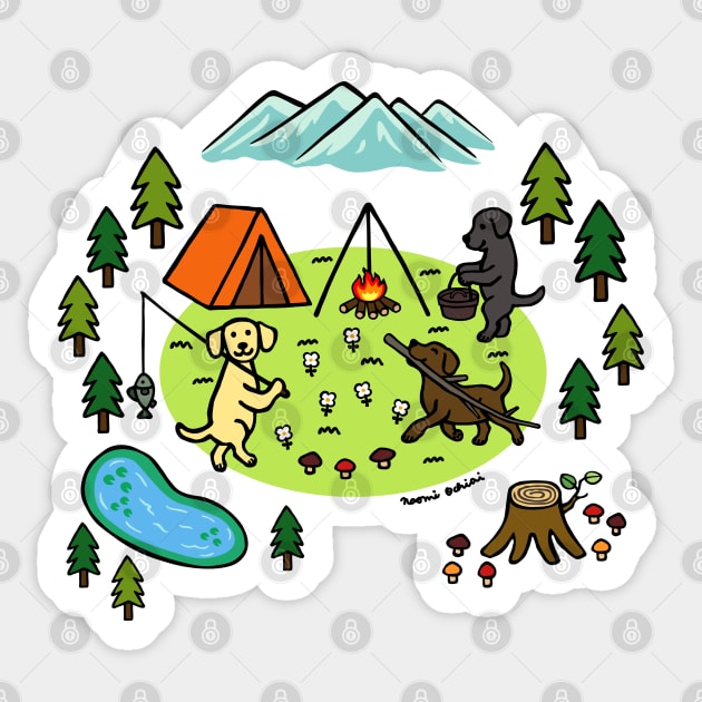 Cute Labrador Retriever Campsite Cartoon Sticker by HappyLabradors
